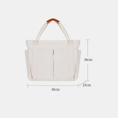 Minimalist Large Capacity Tote Bag for Women – Canvas Shoulder Bag with Zipper Closure
