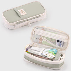 Large Capacity Color Matching Canvas Pencil Case – Perfect for Study & Organization
