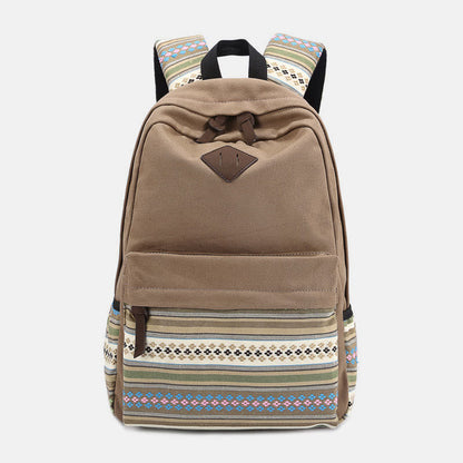 Zaino in tela personalizzato con strisce colorate per donna - Zaino sportivo per studenti