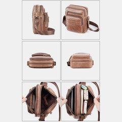 Vintage Oil-Tanned Leather Sling Bag for Men - Stylish Crossbody Shoulder Bag