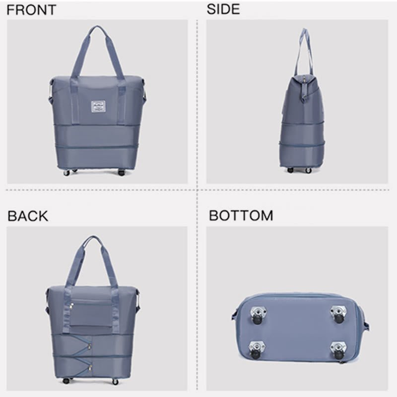 Tote Bag for Travel with Pull Rod & Oblique Folding Storage – Large Capacity Nylon Travel Sleeve - VOTVO