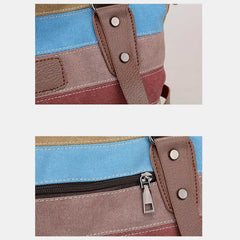 Multifunction Color Block Canvas Tote Bag | Hobo Shoulder Bag & Crossbody Purse - VOTVO