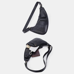 Vintage Genuine Leather Chest Sling Bag – Stylish Messenger Bag for Men