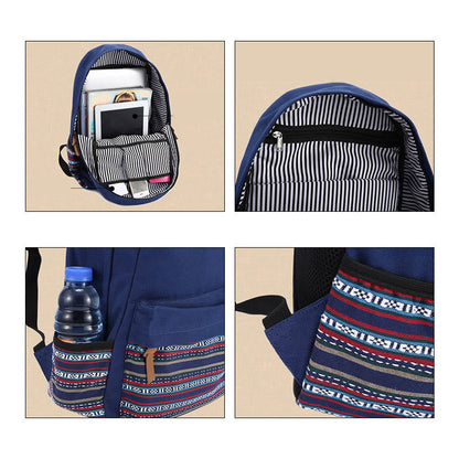 Zaino in tela personalizzato con strisce colorate per donna - Zaino sportivo per studenti