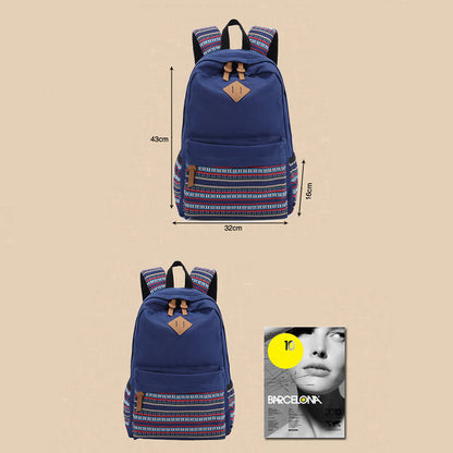 Zaino in tela personalizzato con strisce colorate per donna - Zaino sportivo per studenti