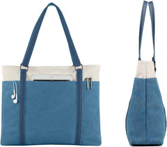 Women Laptop Tote Bag for Work – Lightweight Splice Canvas 15.6 Inch Handbag Purse - VOTVO
