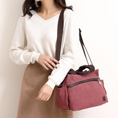 Women's Canvas Hobo Handbag – Multi - Pocket Shoulder Tote & Crossbody Bag - VOTVO