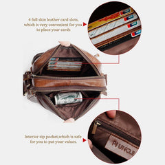 Vintage Oil-Tanned Leather Sling Bag for Men - Stylish Crossbody Shoulder Bag