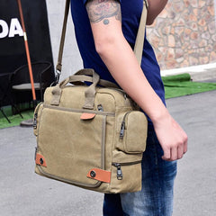 Messenger Bag for Men – Casual Canvas Multi-Pocket Crossbody Bag with Adjustable Strap