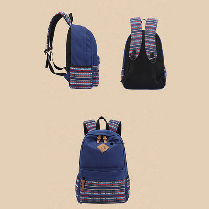 Zaino in tela personalizzato con strisce colorate per donna - Zaino sportivo per studenti