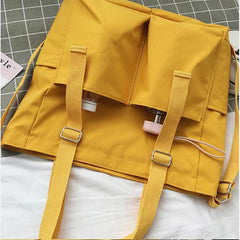 Waterproof Canvas Tote Bag for Women – Large Capacity Crossbody & Shoulder Bag for Students