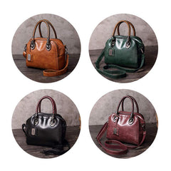 Vintage Leather Satchel Handbag – Top-Handle & Crossbody Strap