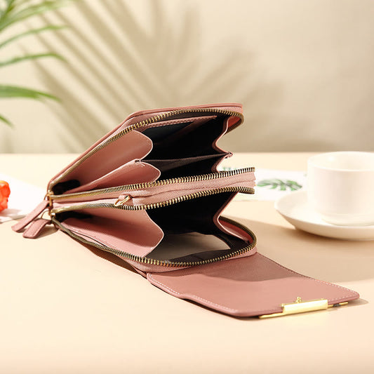 Lightweight Leather Phone Purse - Mini Crossbody Shoulder Bag & Cell Phone Pouch for Women