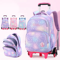Durable Nylon Rolling Backpack for Kids – School Bag with Wheels, Adjustable Straps - VOTVO