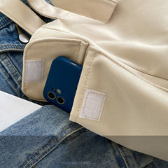 Tote Bag for Women – Plain Color with Badge Decor, Shoulder Bag