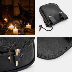 Renaissance Belt Pouch Holster - EDC Leather Waist Bag Cosplay Coin Purse - VOTVO