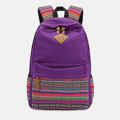 Zaino in tela personalizzato con strisce colorate per donna - Zaino sportivo per studenti