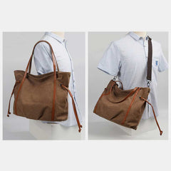 Vintage Casual Hobo Bag – Spacious Canvas Shoulder Tote for Daily Use & Travel