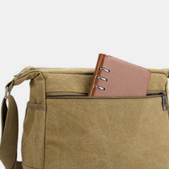 Vintage Canvas Messenger Bag – Large Capacity Shoulder Bag for Daily Use