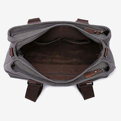 Triple Compartment Canvas Tote Handbag | Multifunction Casual Crossbody Shoulder Purse