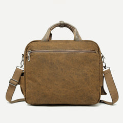 Vintage Canvas Messenger Bag for Men – Large Capacity Briefcase with Adjustable Shoulder Strap
