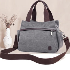 Women's Canvas Hobo Handbag – Multi - Pocket Shoulder Tote & Crossbody Bag - VOTVO