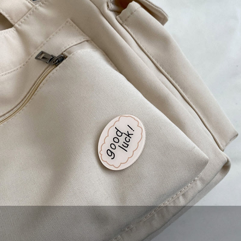 Tote Bag for Women – Plain Color with Badge Decor, Shoulder Bag - VOTVO