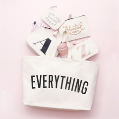 Everything Really Big Tote Handbag – Reusable Eco-Friendly Canvas Shoulder Bag