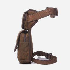 Men’s Retro Canvas Leg Bag – Outdoor Sports Crossbody with Adjustable Strap - VOTVO