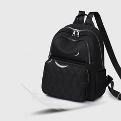 Quilted Nylon Backpack for Women – Stylish Solid Color Travel Daypack