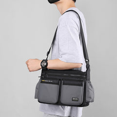 Klassische Reisetasche für Herren – Robustes Nylon, große Umhängetasche