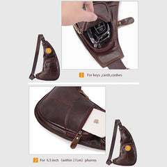 Vintage Genuine Leather Chest Sling Bag – Stylish Messenger Bag for Men