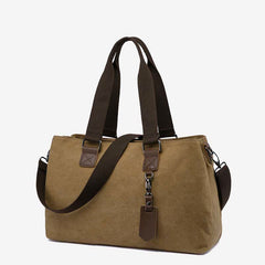 Triple Compartment Canvas Tote Handbag | Multifunction Casual Crossbody Shoulder Purse
