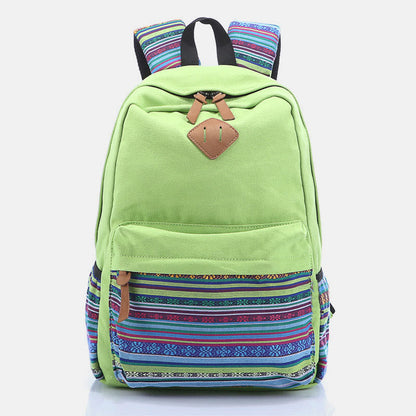 Zaino in tela personalizzato con strisce colorate per donna - Zaino sportivo per studenti