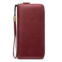 Women's Genuine Leather Vintage Wallet - Stylish and Functional Zip Closure Wallet