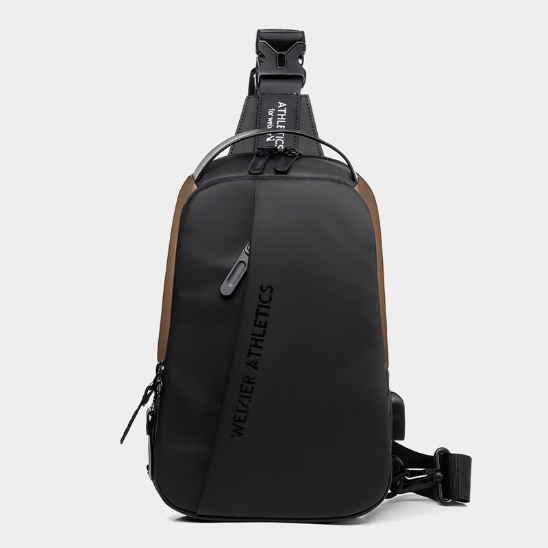 Waterproof Sling Bag for Men – Multi - Functional Chest Bag with USB Charging Port for Hiking, Cycling, and Travel - VOTVO