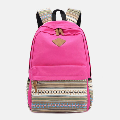 Zaino in tela personalizzato con strisce colorate per donna - Zaino sportivo per studenti