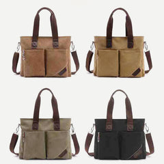 Unisex Canvas Shoulder Bag – Retro Casual Handbag & Work Tote