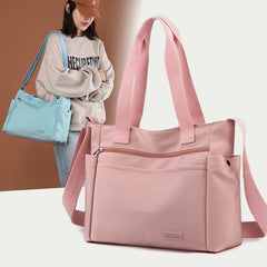 Minimalistic Nylon Tote Bag for Women – Large Handbag for School & Fitness