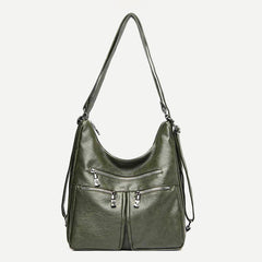 3 - Way Use Backpack Multi - Pocket Leather Zip Crossbody Shoulder Bag - VOTVO