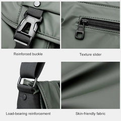 Vintage Waterproof Multi-Pocket Messenger Bag – Durable Nylon Crossbody Bag for Men
