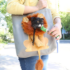 Pet Carrier for Small Animals - Travel Canvas Shoulder Bag with Cute Lion Design - VOTVO