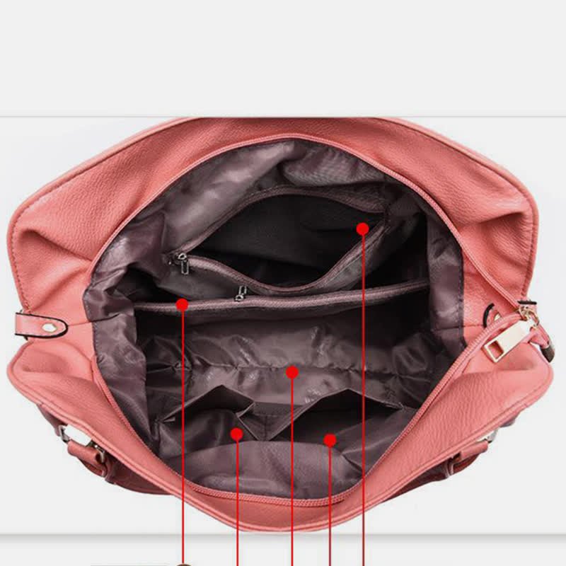 Women's Leather Tote Shoulder Bag | Top - Handle Satchel Hobo Purse - VOTVO