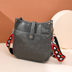 Vintage PU Leather Crossbody Bag for Women – Adjustable Shoulder Bag