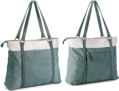 Women Laptop Tote Bag for Work – Lightweight Splice Canvas 15.6 Inch Handbag Purse - VOTVO