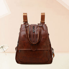 Women's Fashion Backpack Purse - Multifunctional PU Leather Shoulder Bag with Adjustable Strap