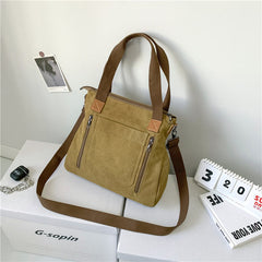 Vintage Leisure Tote Bag for Women – Canvas Crossbody Commuter Shoulder Bag