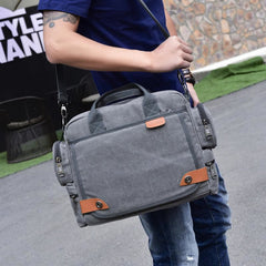 Messenger Bag for Men – Casual Canvas Multi-Pocket Crossbody Bag with Adjustable Strap