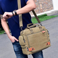 Messenger Bag for Men – Casual Canvas Multi-Pocket Crossbody Bag with Adjustable Strap