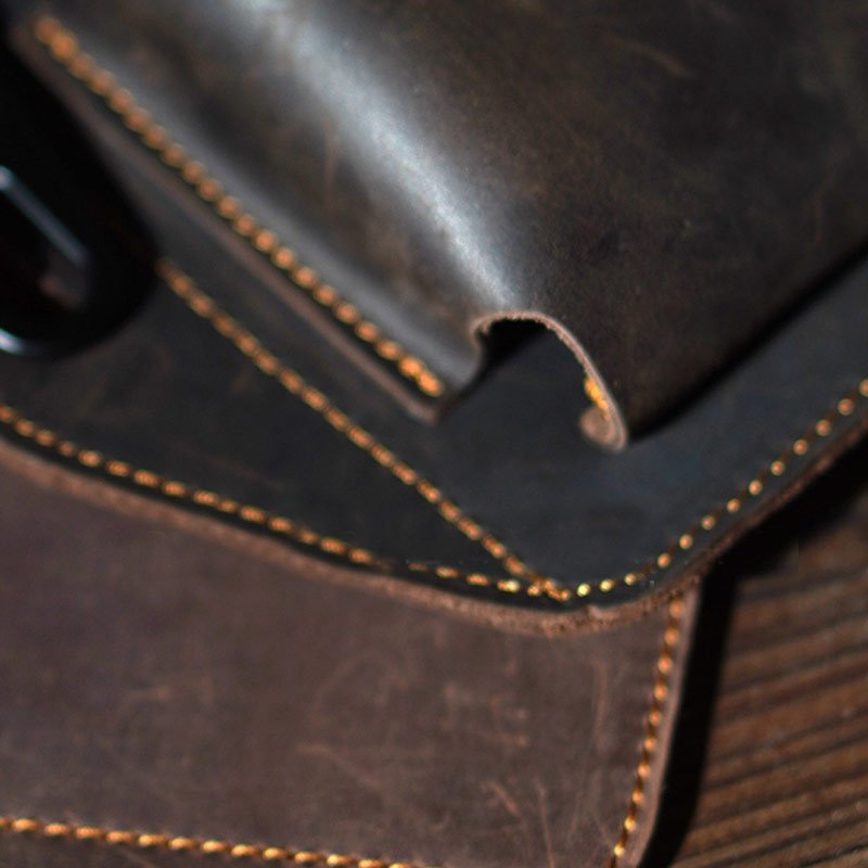 Vintage Leather Waist Phone Bag with Keychain | Outdoor Activity & Daily Use | Genuine Leather - VOTVO